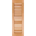 18 in. x 48 in. Exterior Real Wood Pine Louvered Shutters Pair P5544