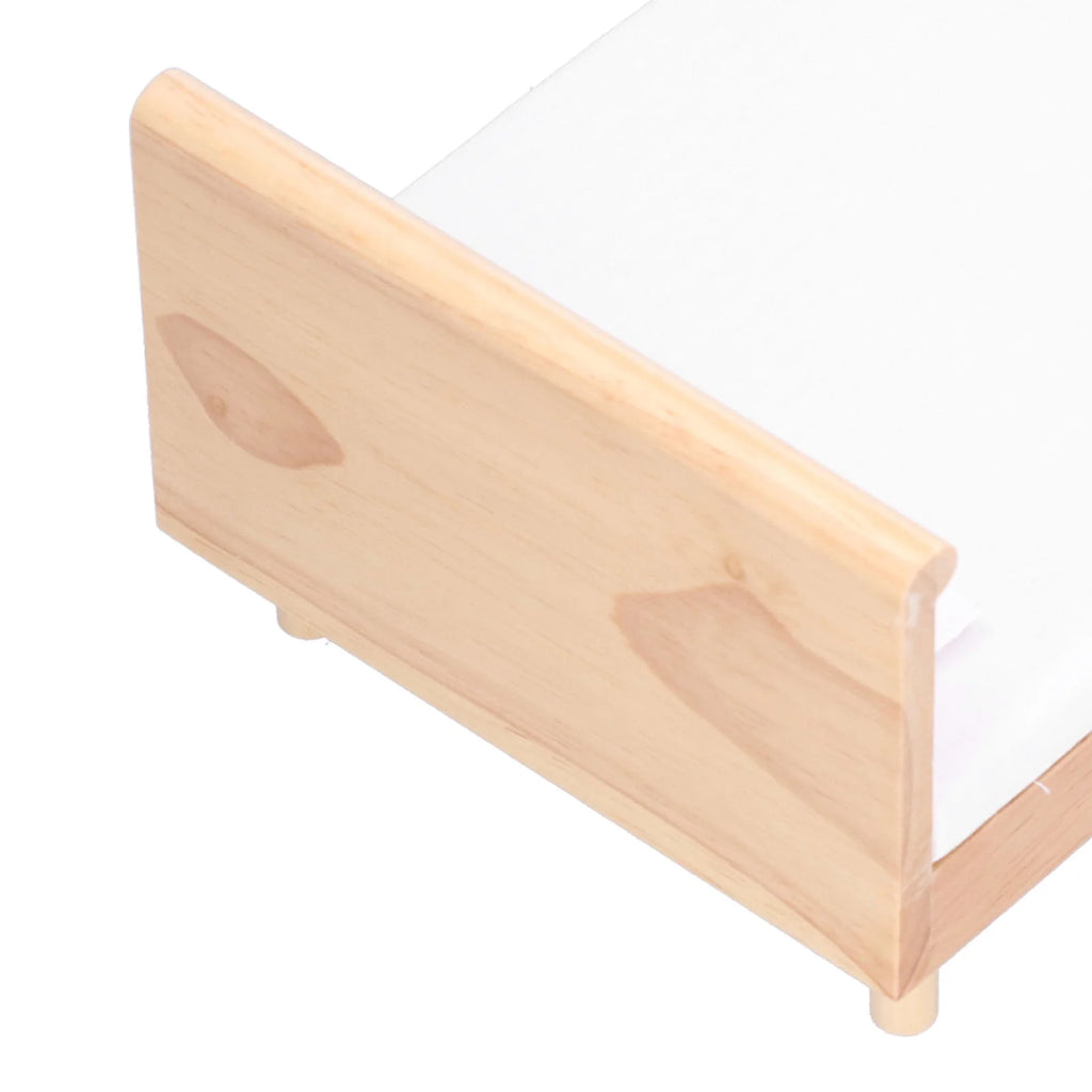 Wooden Double Bed for Dollhouse Decoration H8835