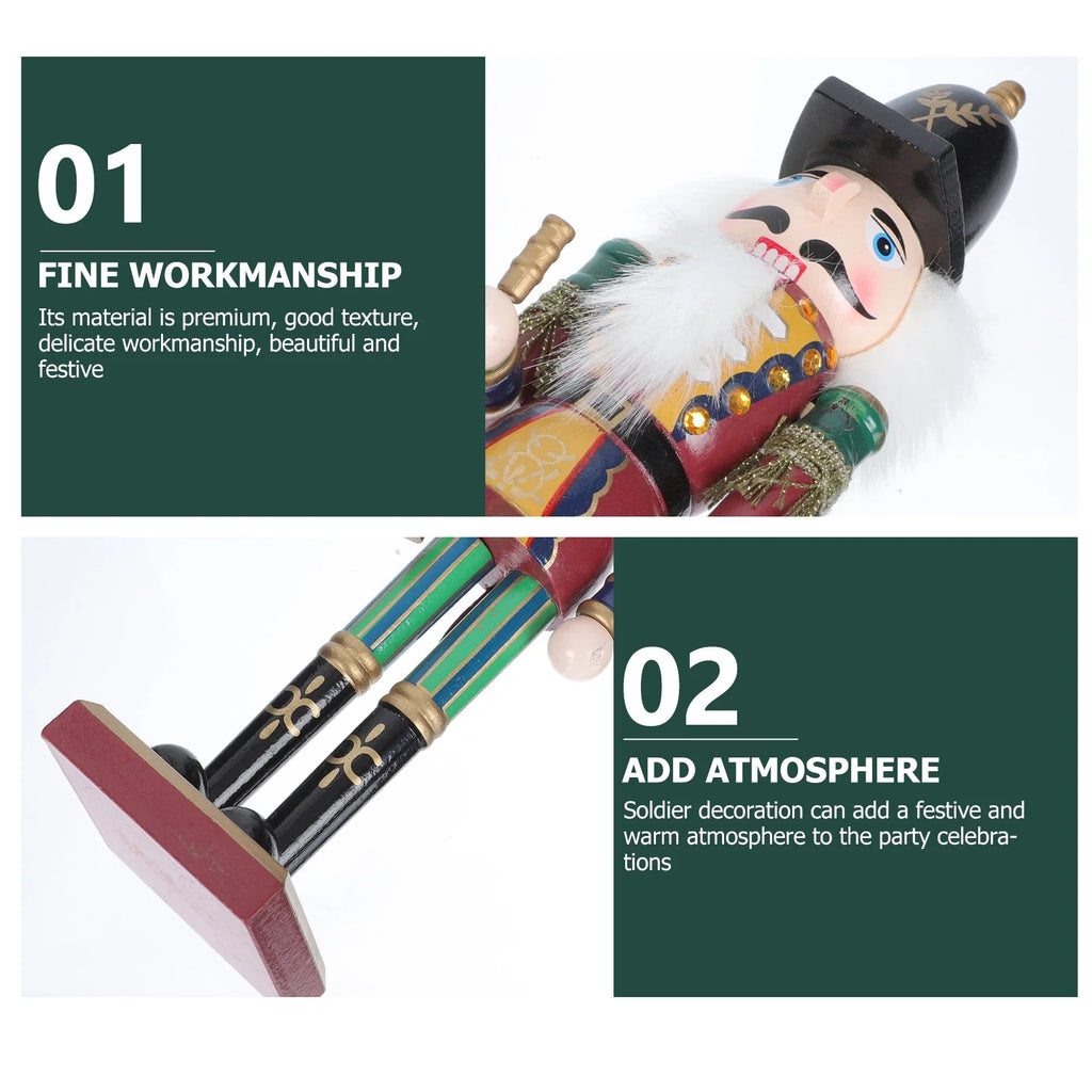 Wooden Nutcracker Soldier Puppet Doll Xmas Decor C210640