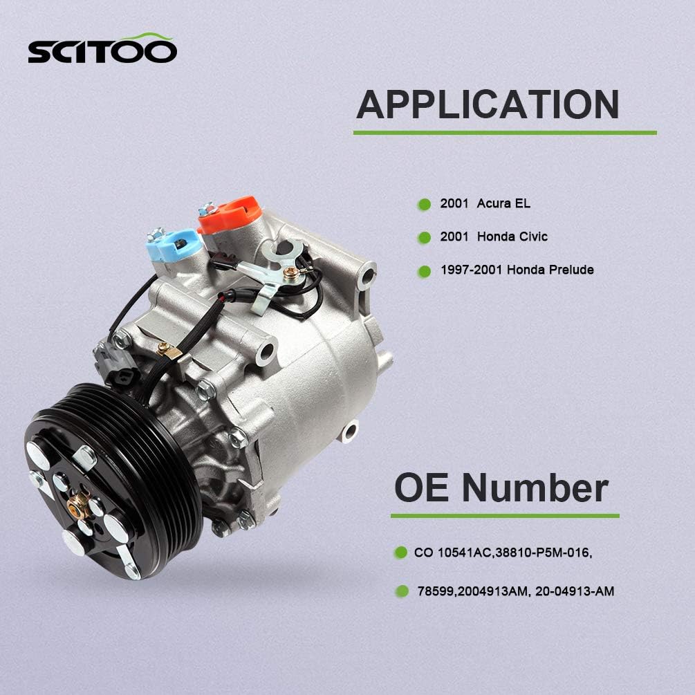 AC Compressor for Prelude 2.2L 2001 Civic 1.7L 1997-2001 E159013