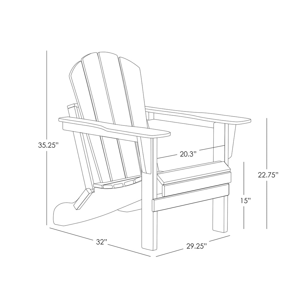 White 8 Pcs Outdoor Folding HDPE Adirondack Patio Chairs T685