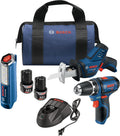 12V Max 3-Tool Combo Kit with Drill/Driver, Reciprocating Saw and LED Worklight U1200