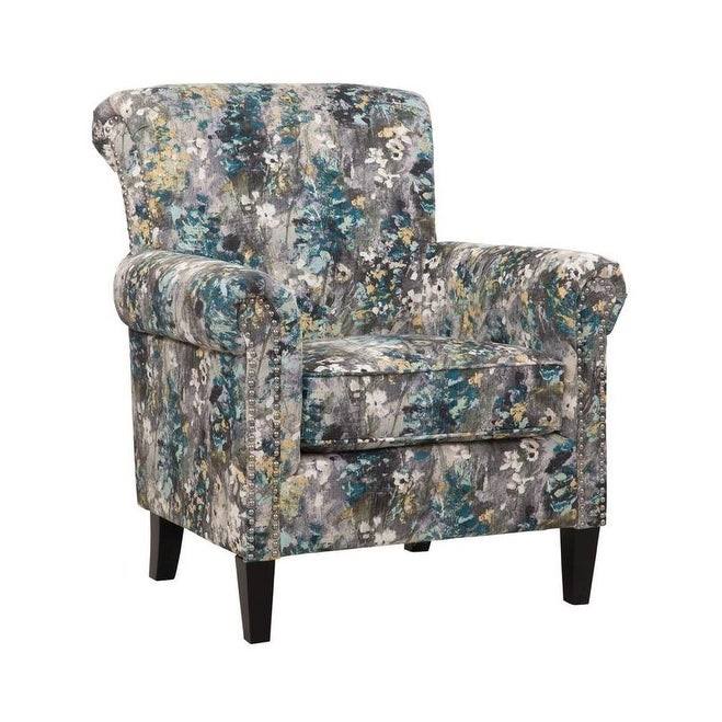 Teal Purple Grey Yellow Accent Chair O160910