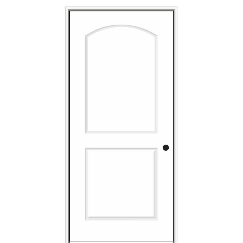 16x22x80x22 Solid Core Primed Molded 2-Panel Archtop Prehung Interior Door V9758
