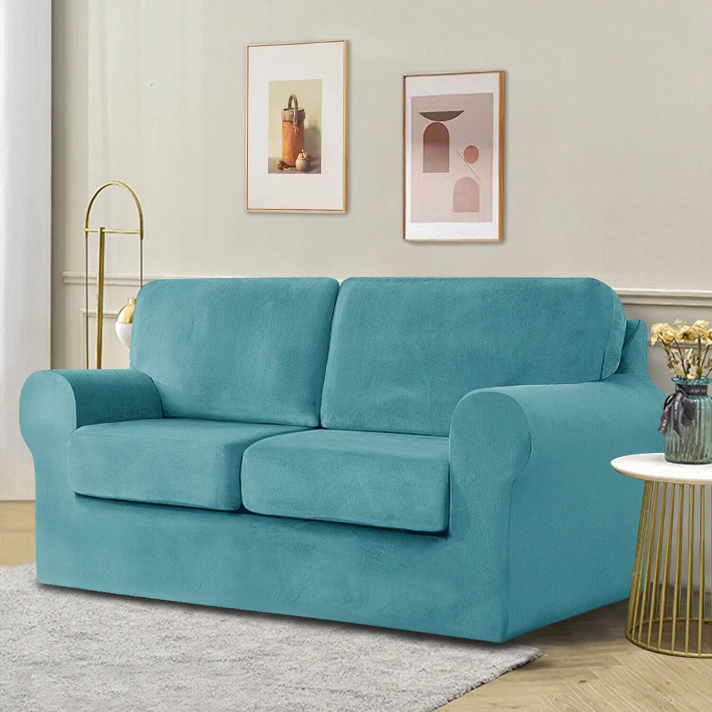 Stretch Velvet Sofa Cover with Elastic Adjustment Band A935