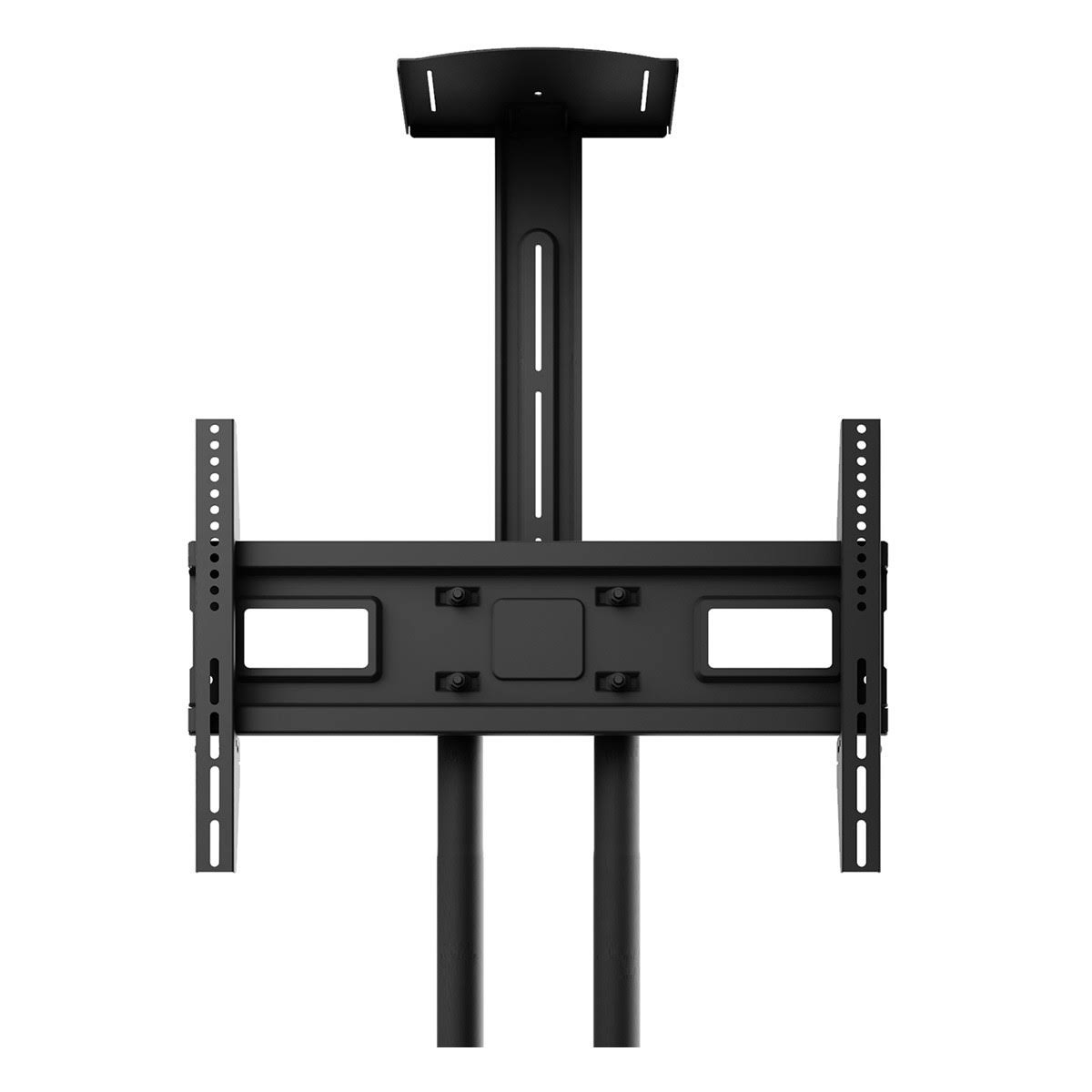 Black Mobile TV Mount with Two Adjustable Shelves C31417