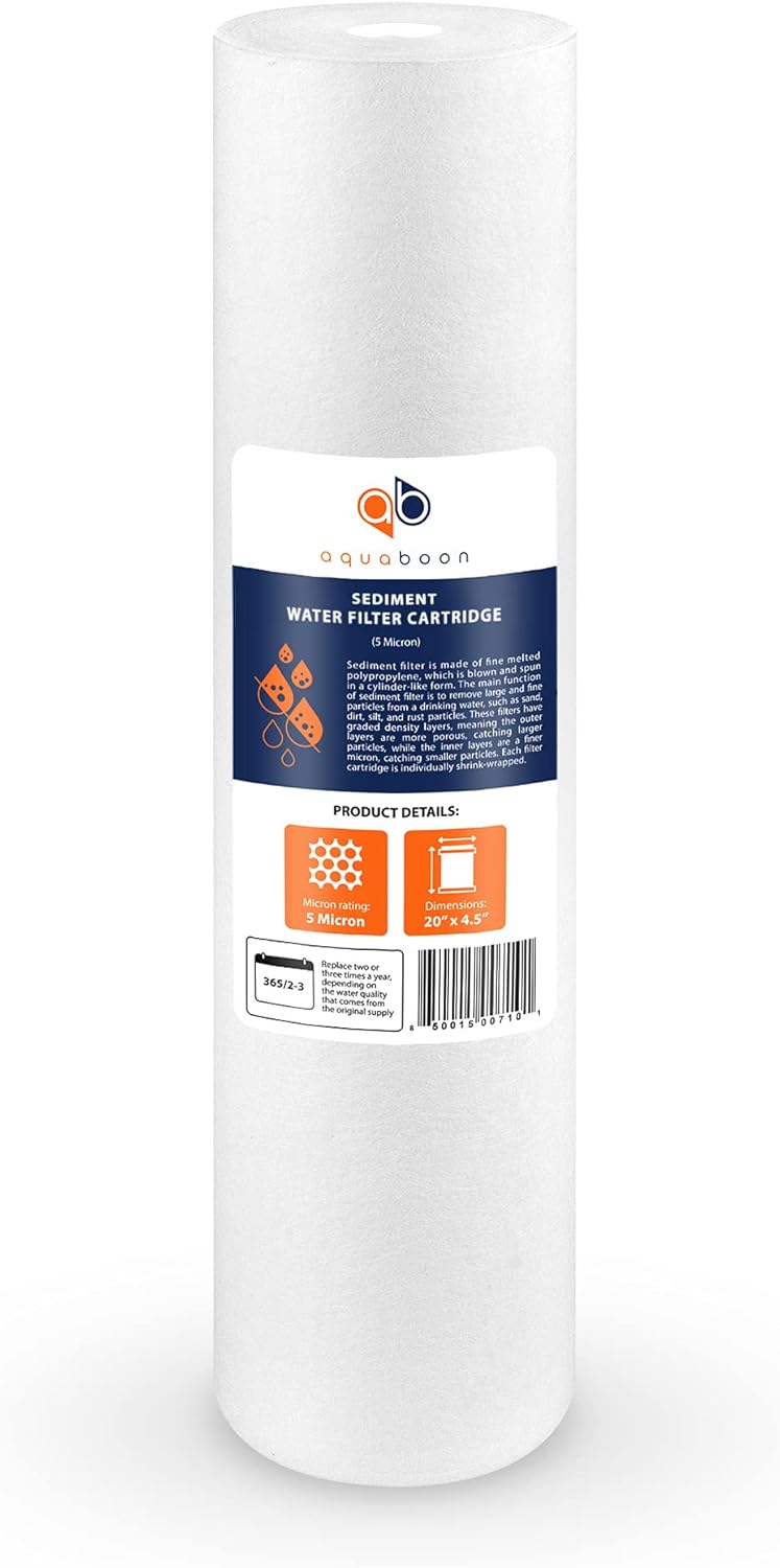 5 Micron 20 x 4.5 CTO Carbon Block Sediment Replacement Filter Cartridges Set B3950