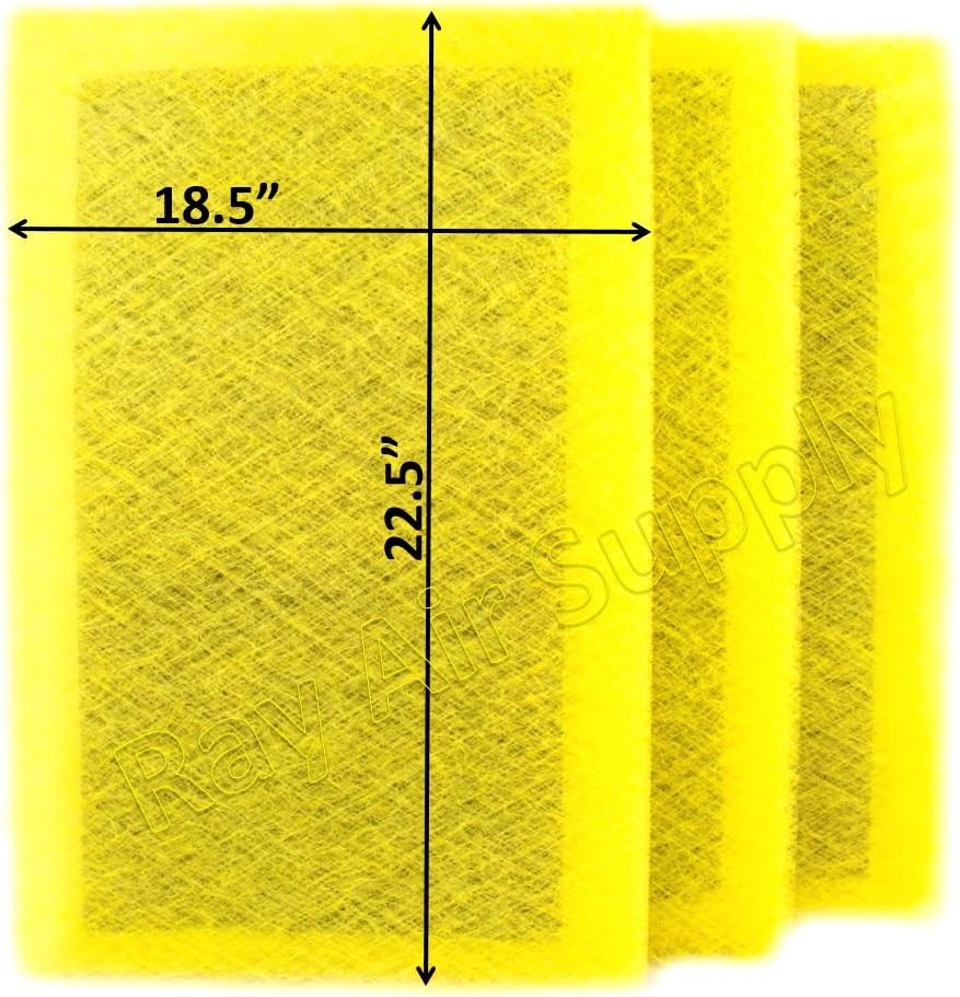 20x25 MicroPower Guard Air Cleaner Replacement Filter Pads (3 Pack) YELLOW Pack of 2 X92059