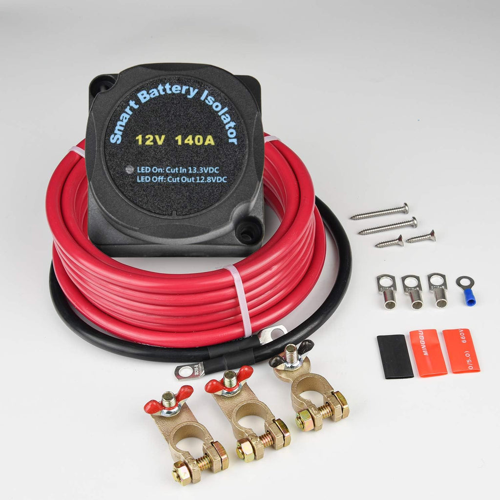 Dual Battery Isolator Kit 12V 140Amp Voltage Sensitive Relay I1105