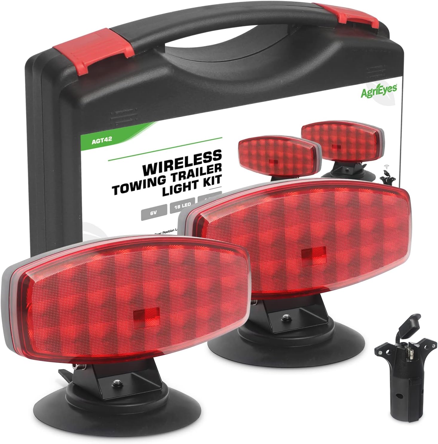 Wireless Trailer Lights with Adjustable Bracket, Battery Magnetic Tow Lights with Strobe D454958