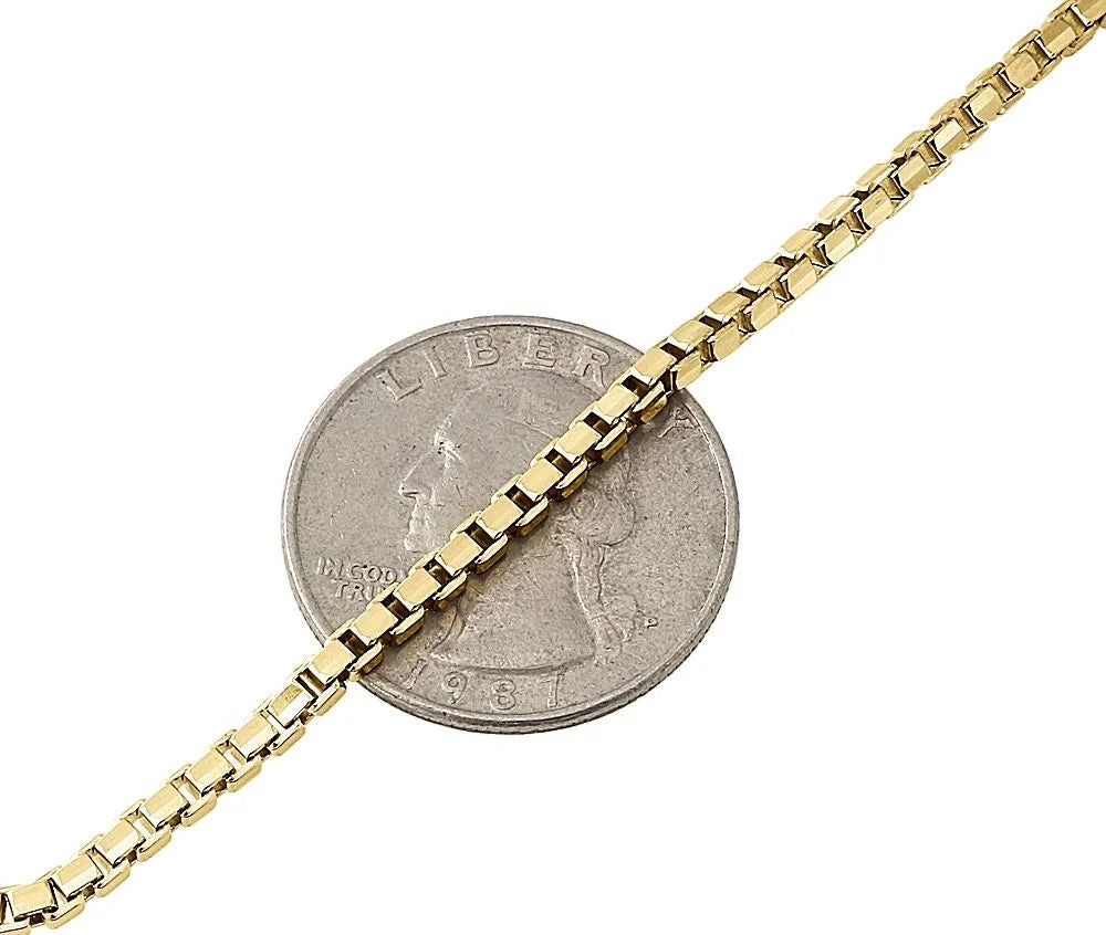 10K Yellow Gold 2.35mm Square Box Chain Necklace, 26 Inches C89788