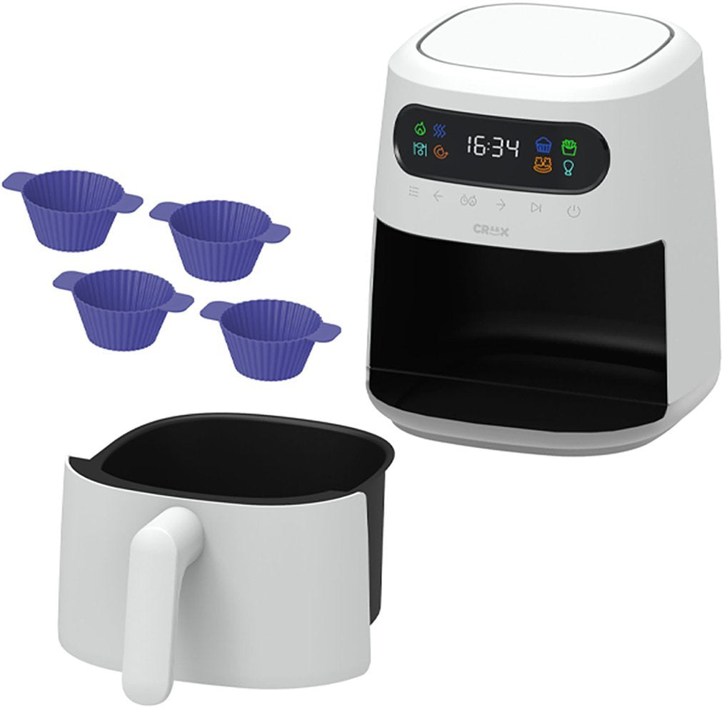 3-qt. Digital Air Fryer Kit with TurboCrisp - White D726136