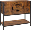 Rustic Brown Storage Cabinet with 2 Drawers & Doors E308263