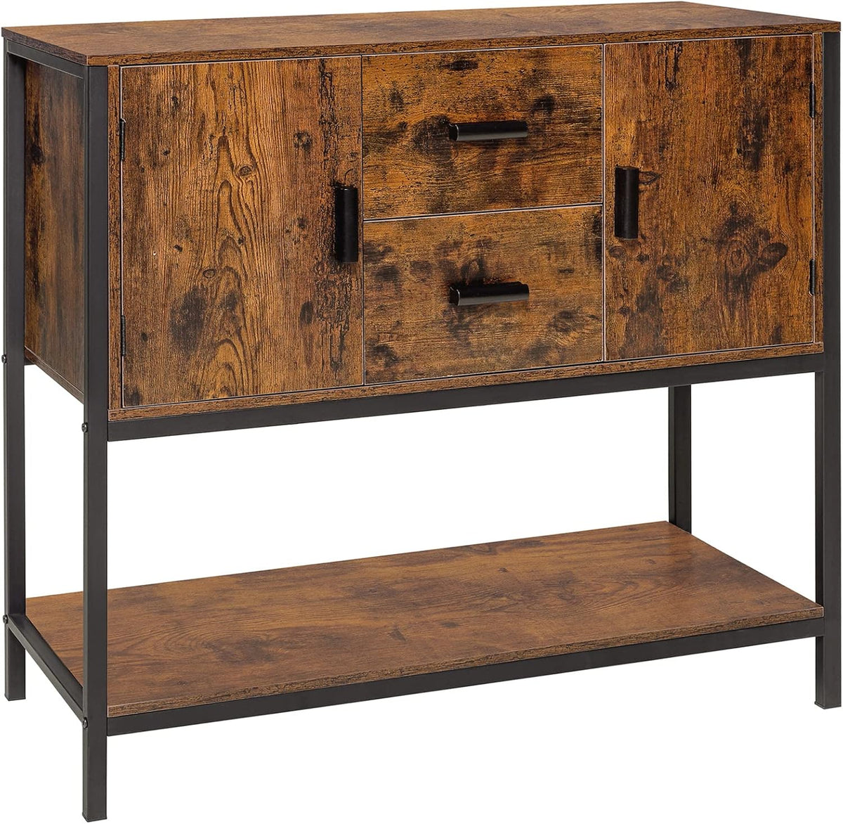 Rustic Brown Storage Cabinet with 2 Drawers & Doors E308263