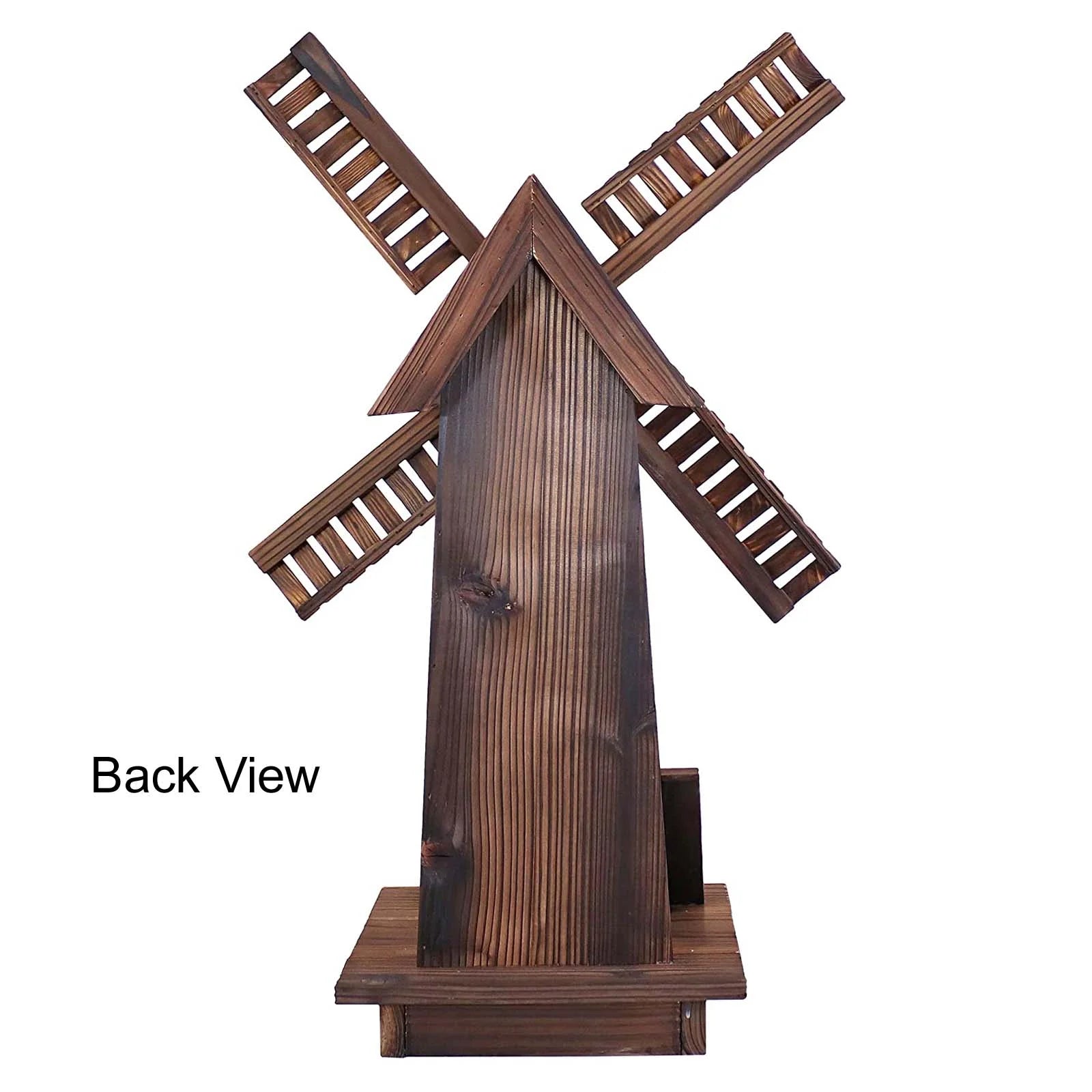 Rustic Brown Wooden Dutch Windmill Sculpture E785139