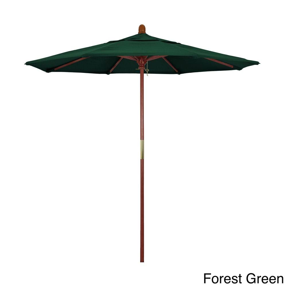 Forest Green 7.5ft Round Wood Umbrella Z557