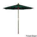 Forest Green 7.5ft Round Wood Umbrella Z557