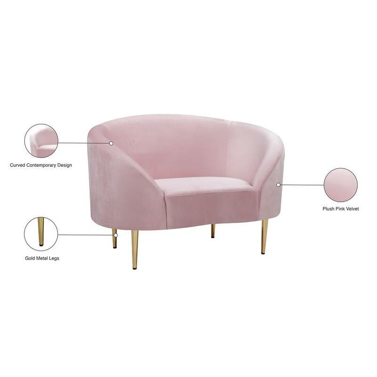 Pink and Gold Velvet Accent Chair B521