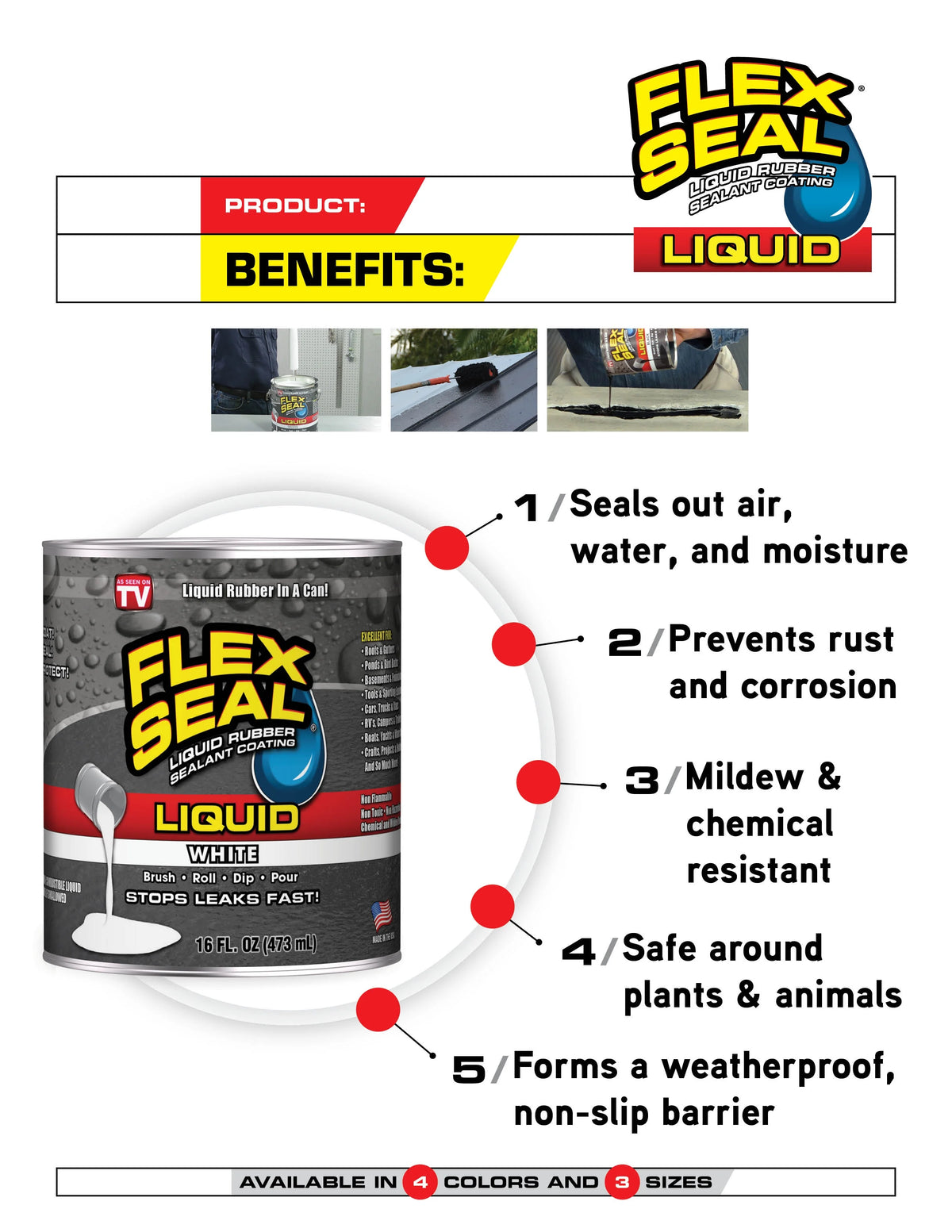 Clear Liquid Rubber Sealant Coating, 16 oz W33847