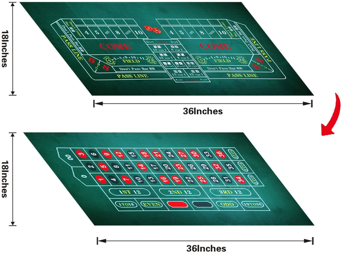 36x18 inch Double Sides Flannel Gambling Tablecloth H538
