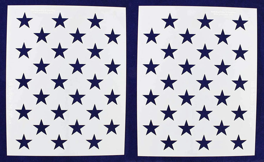 50 Star Field Stencils 2 Pc Set 14 Mil 25.75"L I828