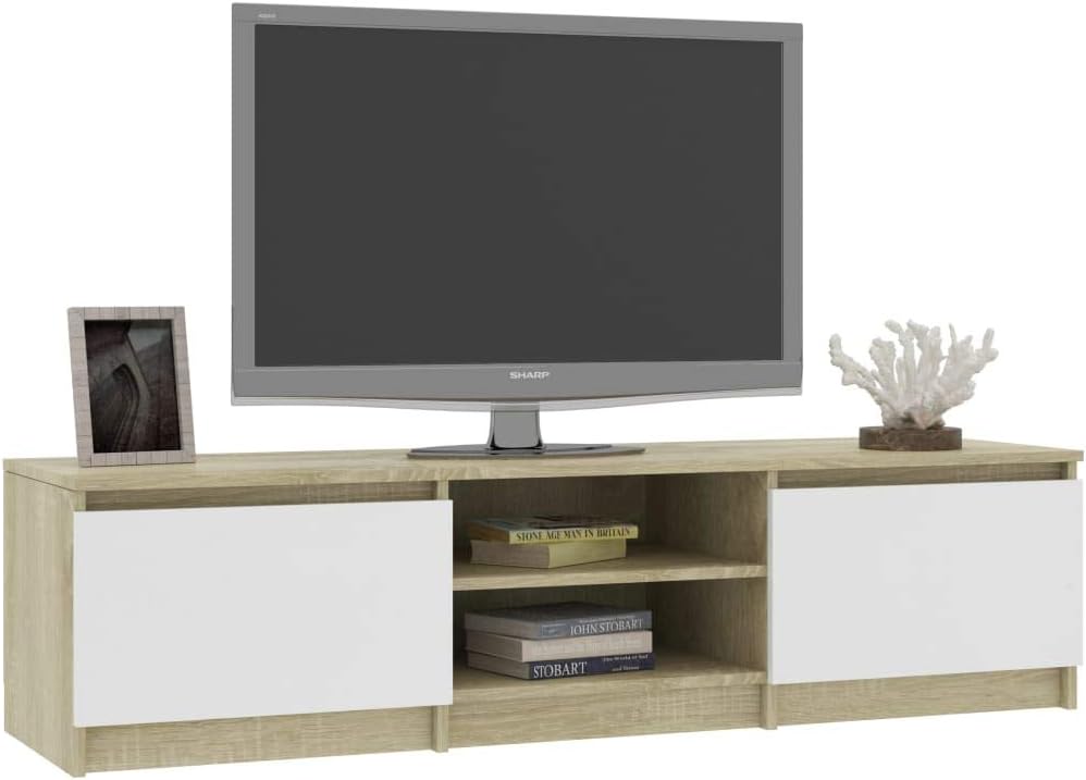 White and Sonoma Oak TV Cabinet D5391