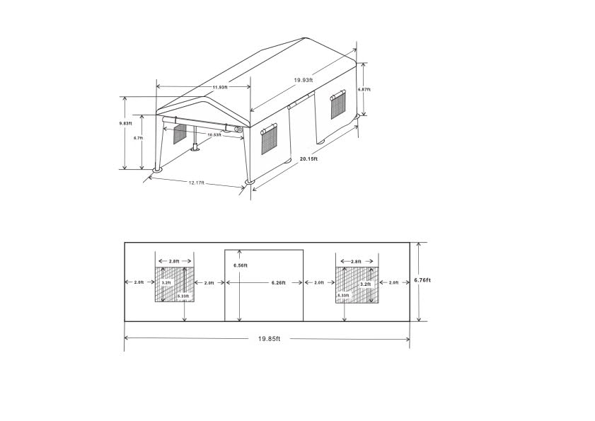 Grey Heavy Duty Portable Carport Canopy with Sidewalls N229303