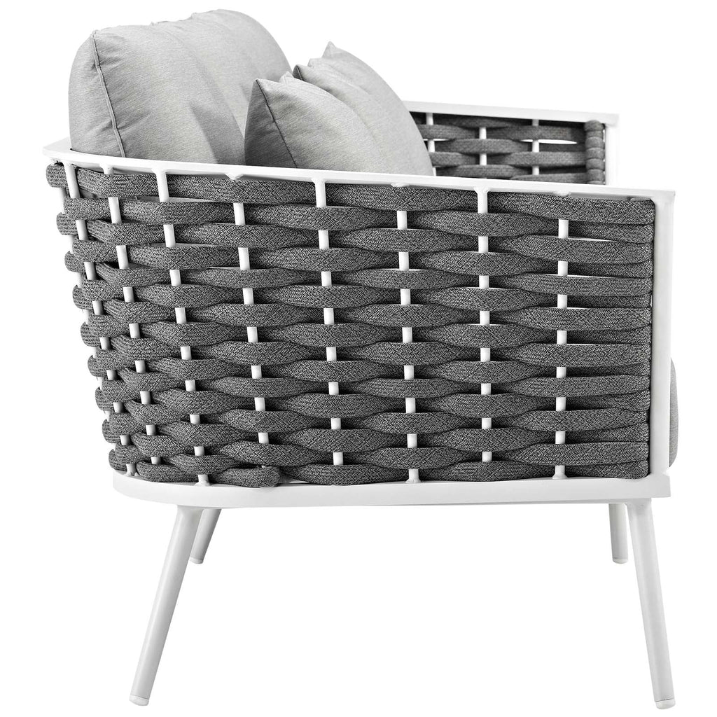 White Gray Aluminum Outdoor Patio Sofa J252624