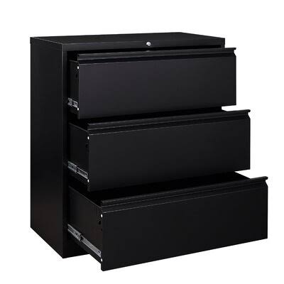 Black 3-Drawer Lateral Filing Cabinet E45806