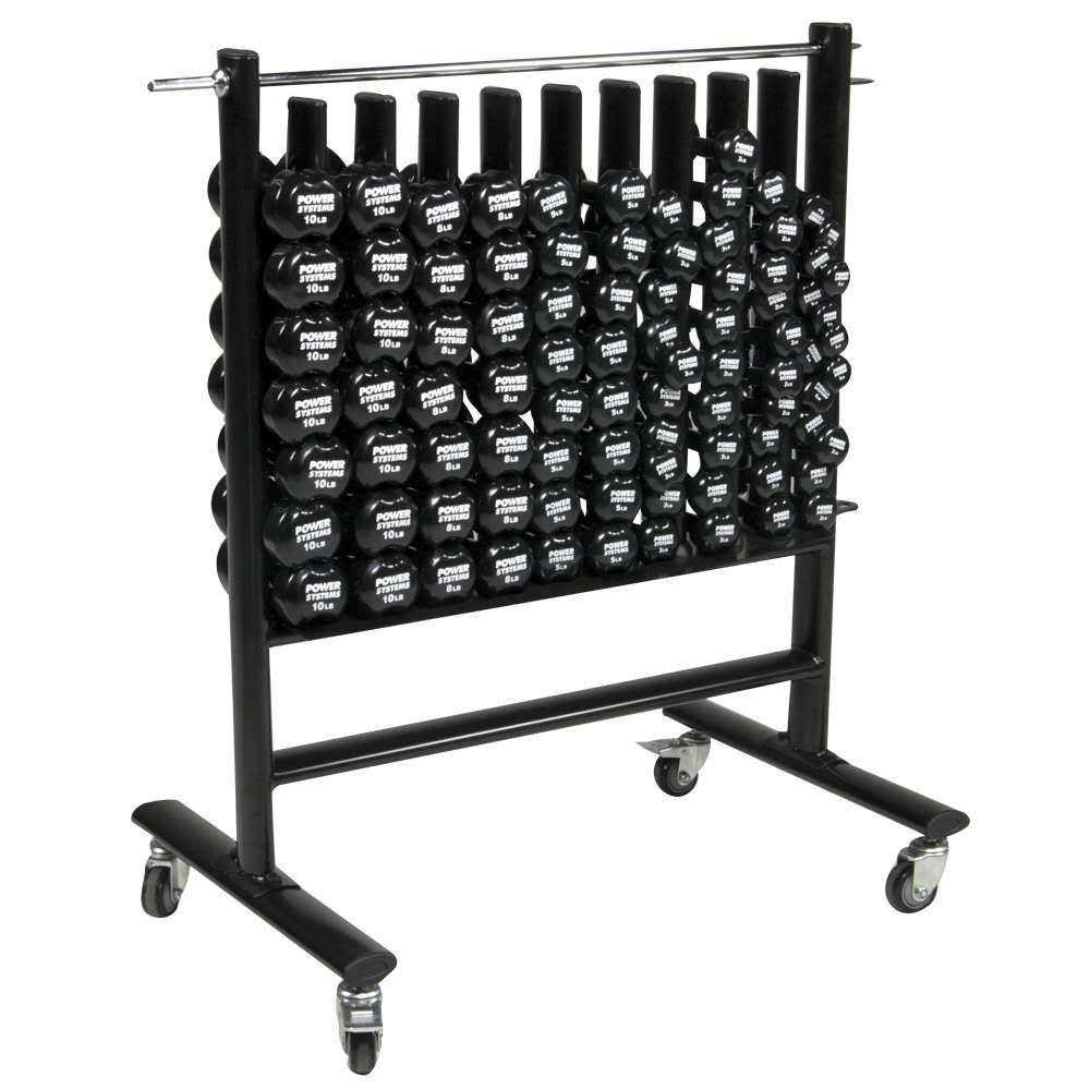 Neoprene-Vinyl Dumbbell Storage Rack with Casters H18911