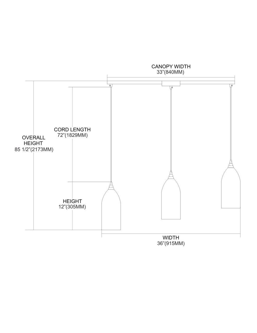 3 Light Pendant Satin Nickel Blue Glass X353