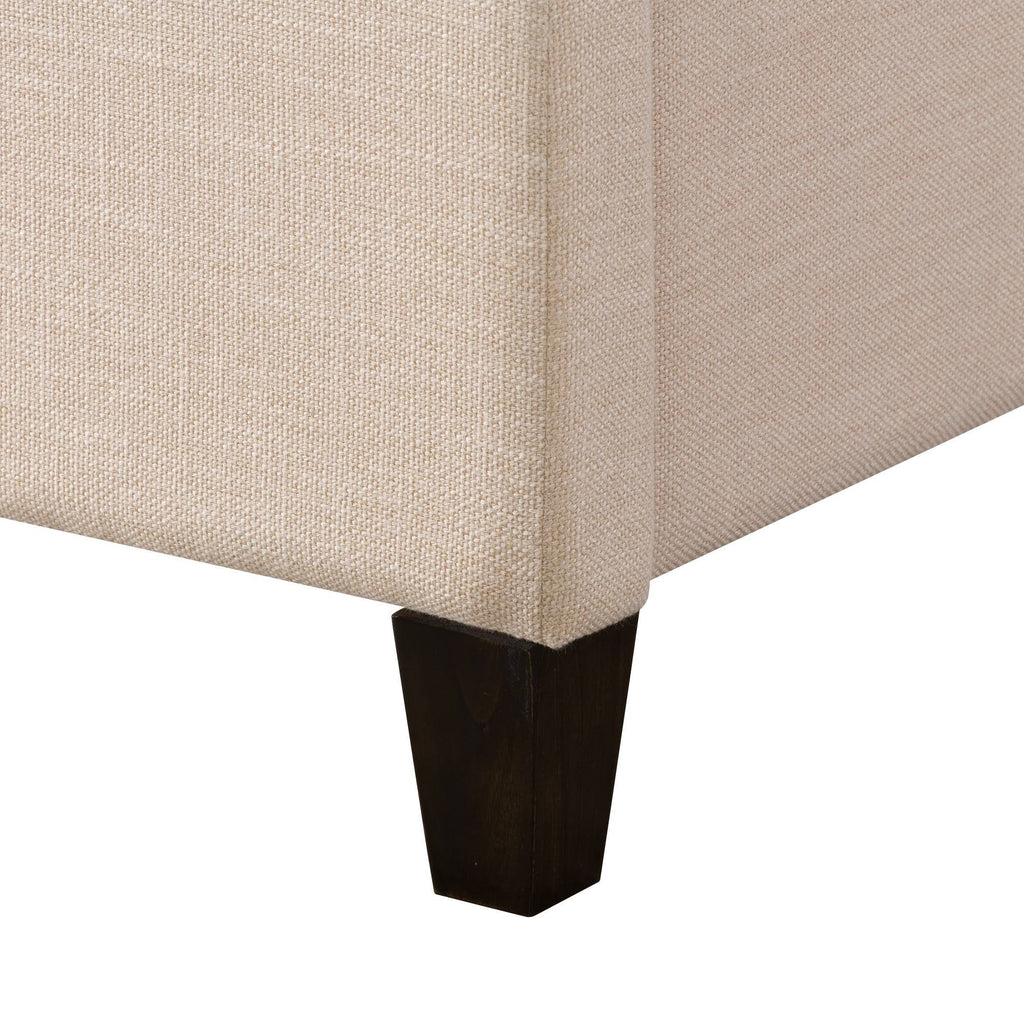 Cream Fabric Channel-Tufted Bed Frame Queen L917862