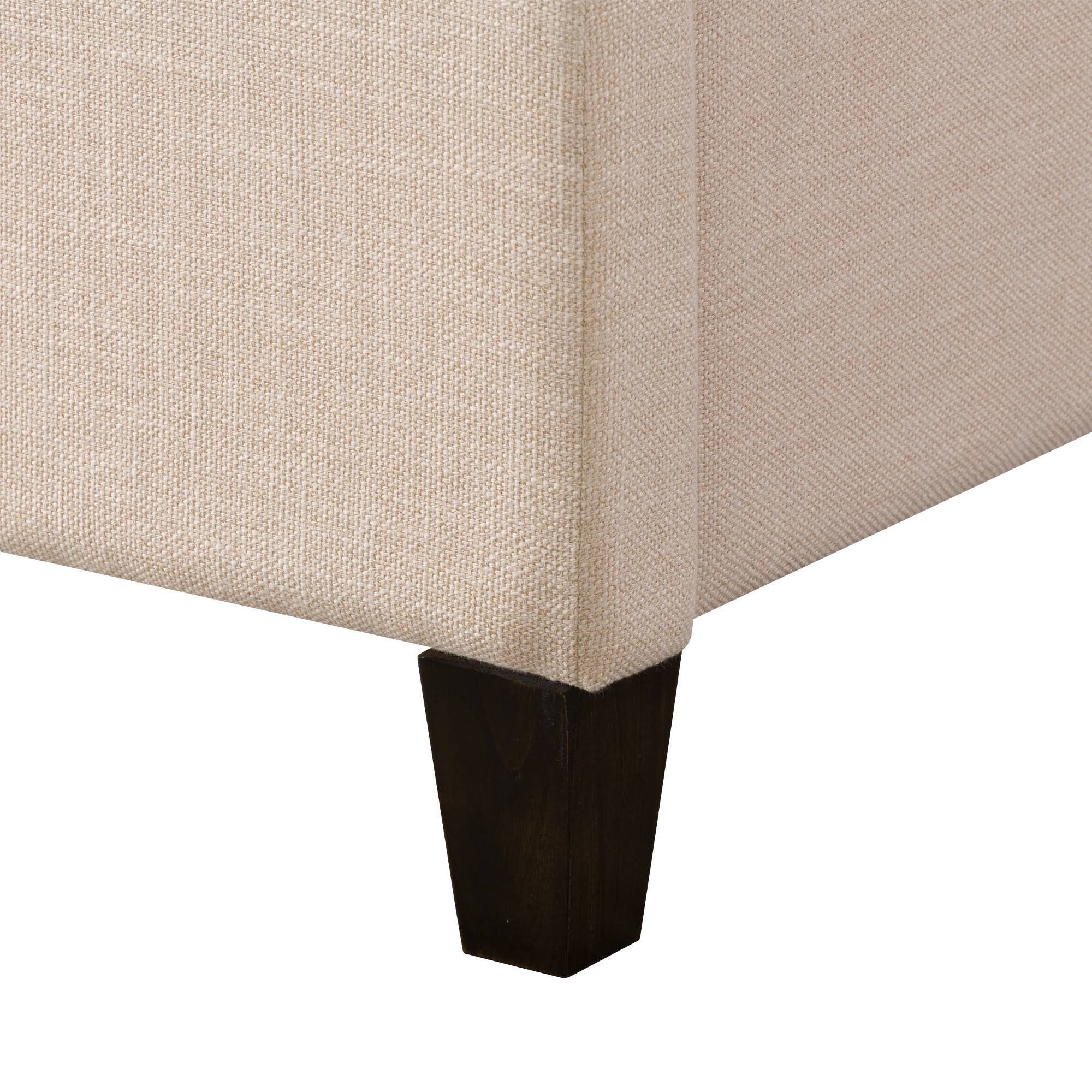 Cream Fabric Channel-Tufted Bed Frame Queen L917862