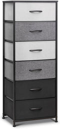 6 Drawers Fabric Dresser with Metal Frame and Wooden Top Z70728