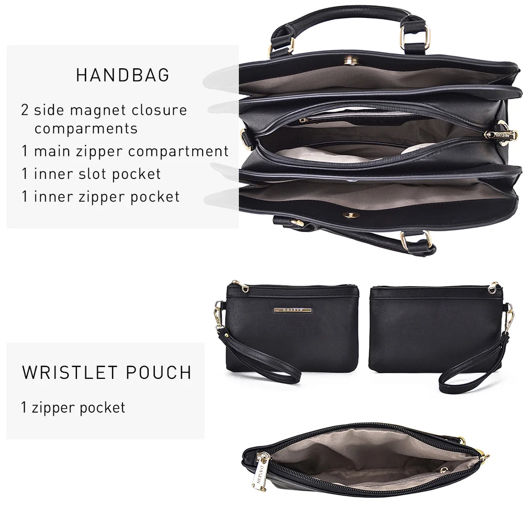 Women Satchel Handbags Shoulder Purses Totes Top Handle Bags With Matching Wallet N558