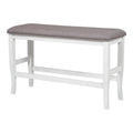 White Wood Counter Height Dining Bench U1134