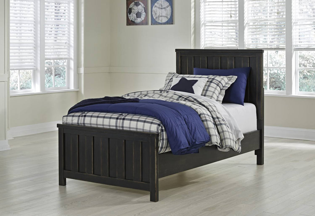Black Twin Panel Headboard H482474