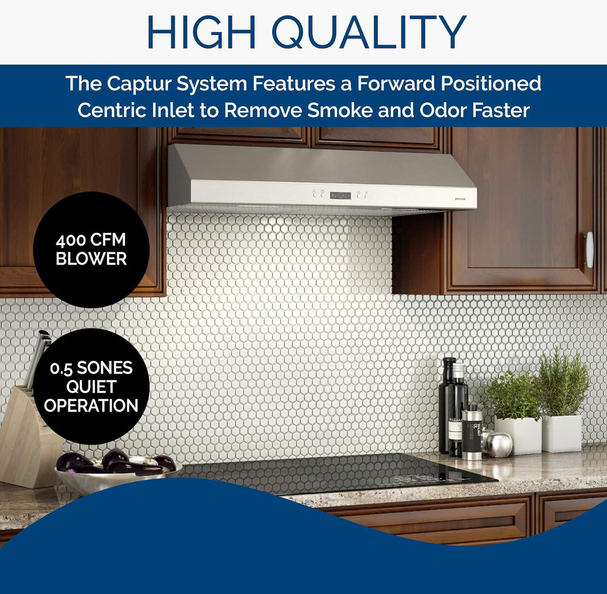 36-inch Stainless Steel Under Cabinet Range Hood with Light Exhaust Fan T66342