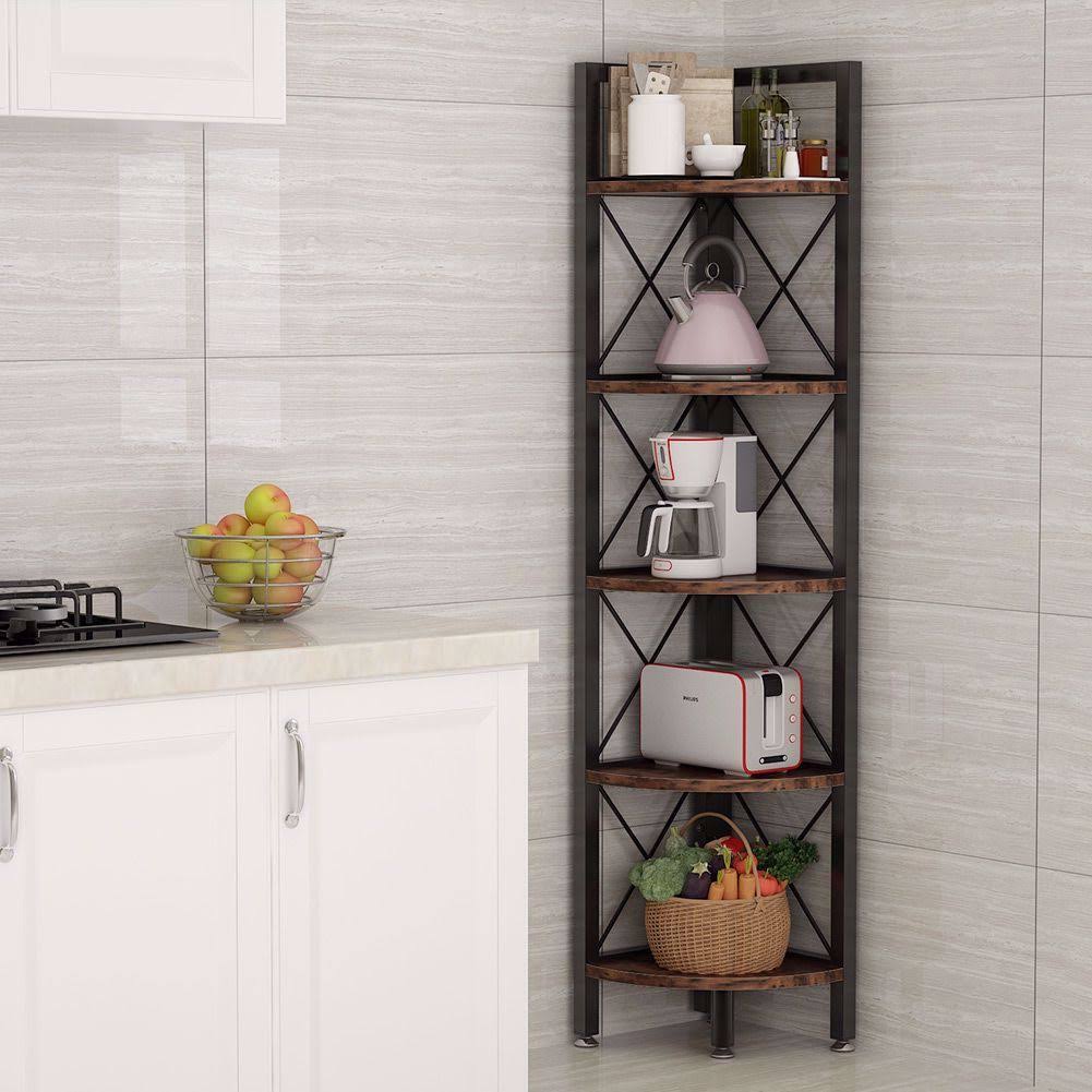 5 Tier Corner Shelf Brown Q11596