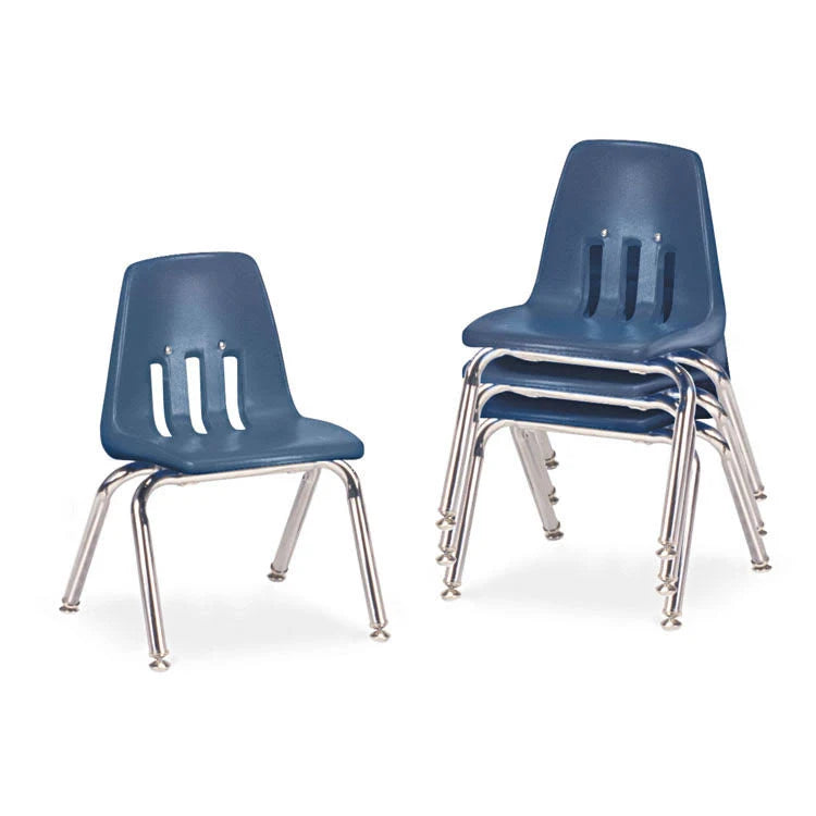 Navy/Chrome Classroom Chairs, 12x22 Seat Height, 4/Carton S577411