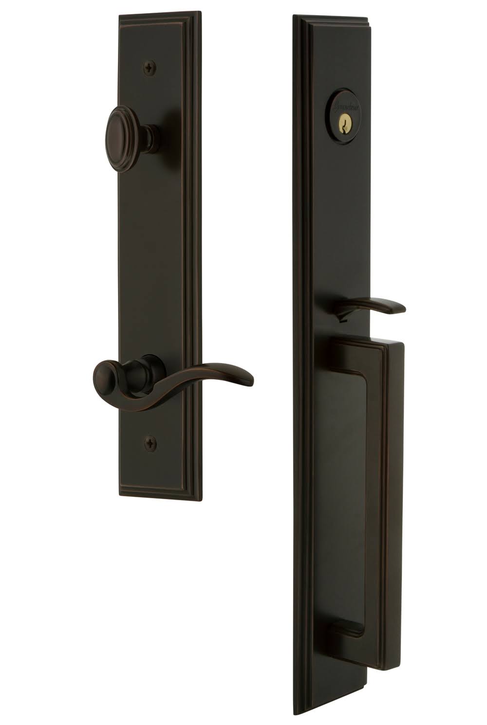 Bronze 1-Piece Door Handleset with Lever W7769