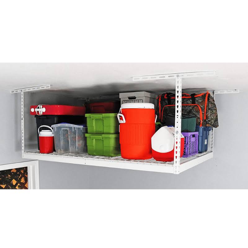 Overhead Garage Storage Rack White F297886