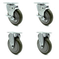 Gray Polyurethane Wheels Caster Non-Marking Set of 4 K282572