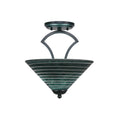 Matte Black Two Light Semi-Flush Mount O3010
