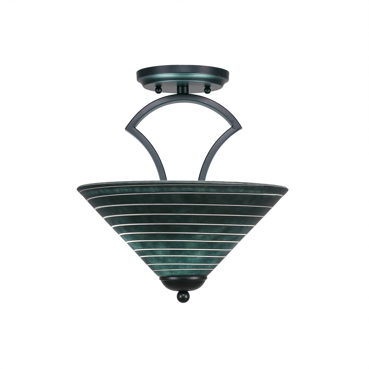 Matte Black Two Light Semi-Flush Mount O3010