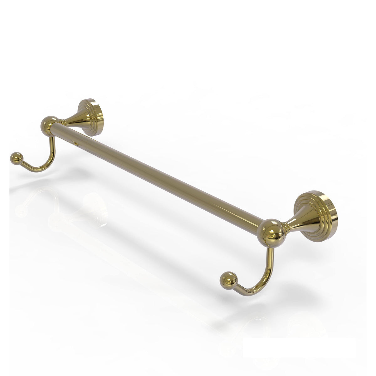 18 in. Matte Black Towel Bar with Integrated Hooks L1335