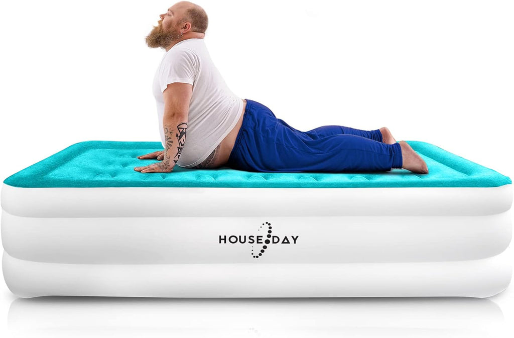 Twin Size Double-High Inflatable Air Mattress with Built in Pump R554
