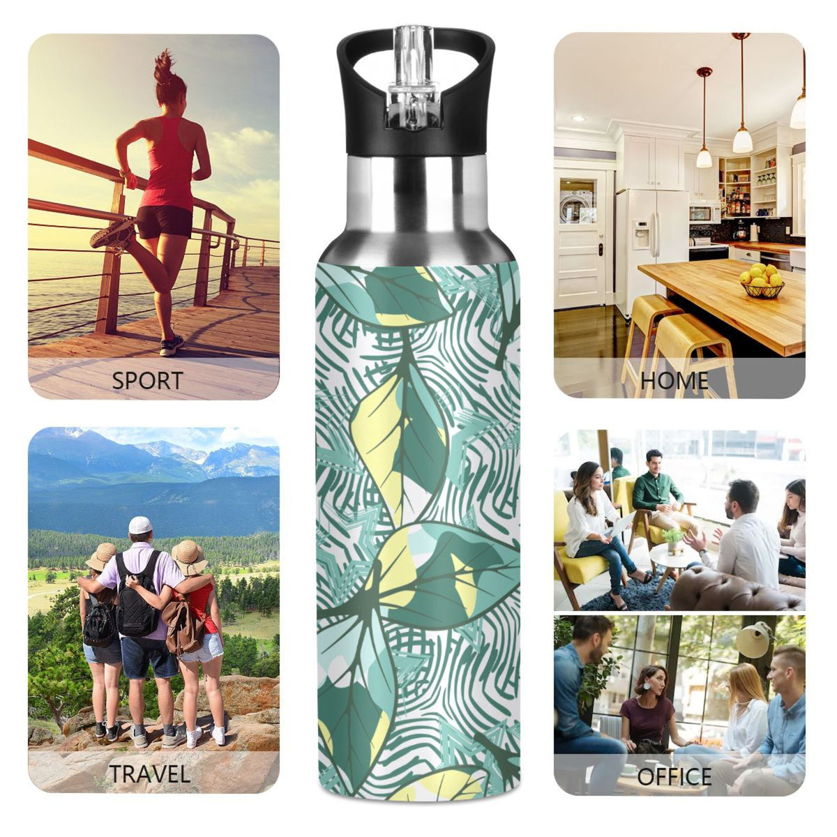 20 oz Insulated Stainless Steel Water Bottle with Straw Lid A694