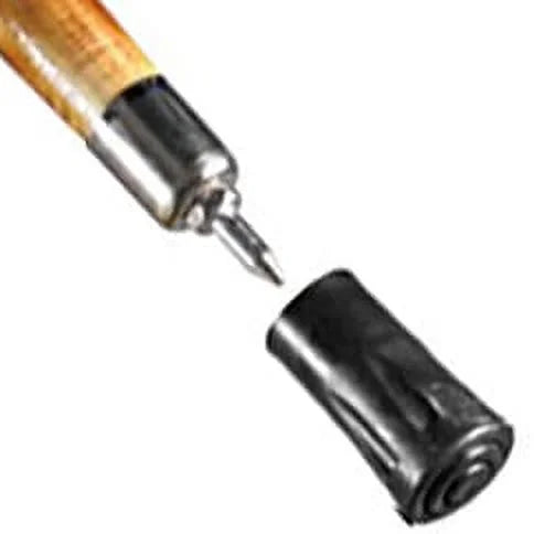 Natural Wood Walking Stick with Steel Spike and Metal-Reinforced Tip Cover, 55" D507