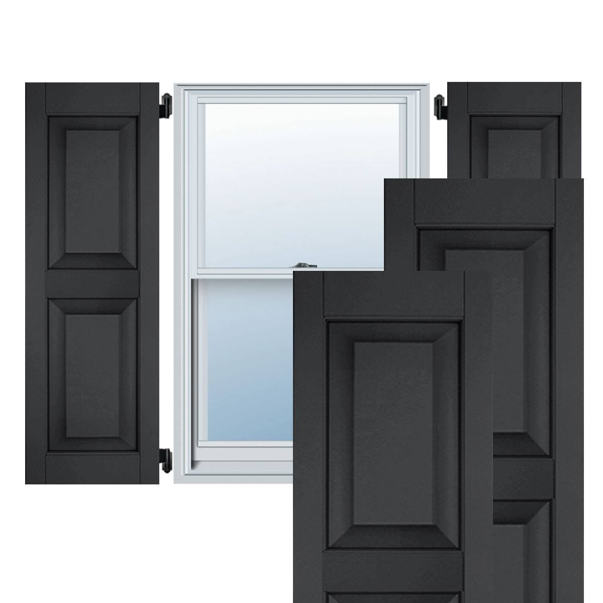 Black Pine Raised Panel Shutters, Per Pair R785210